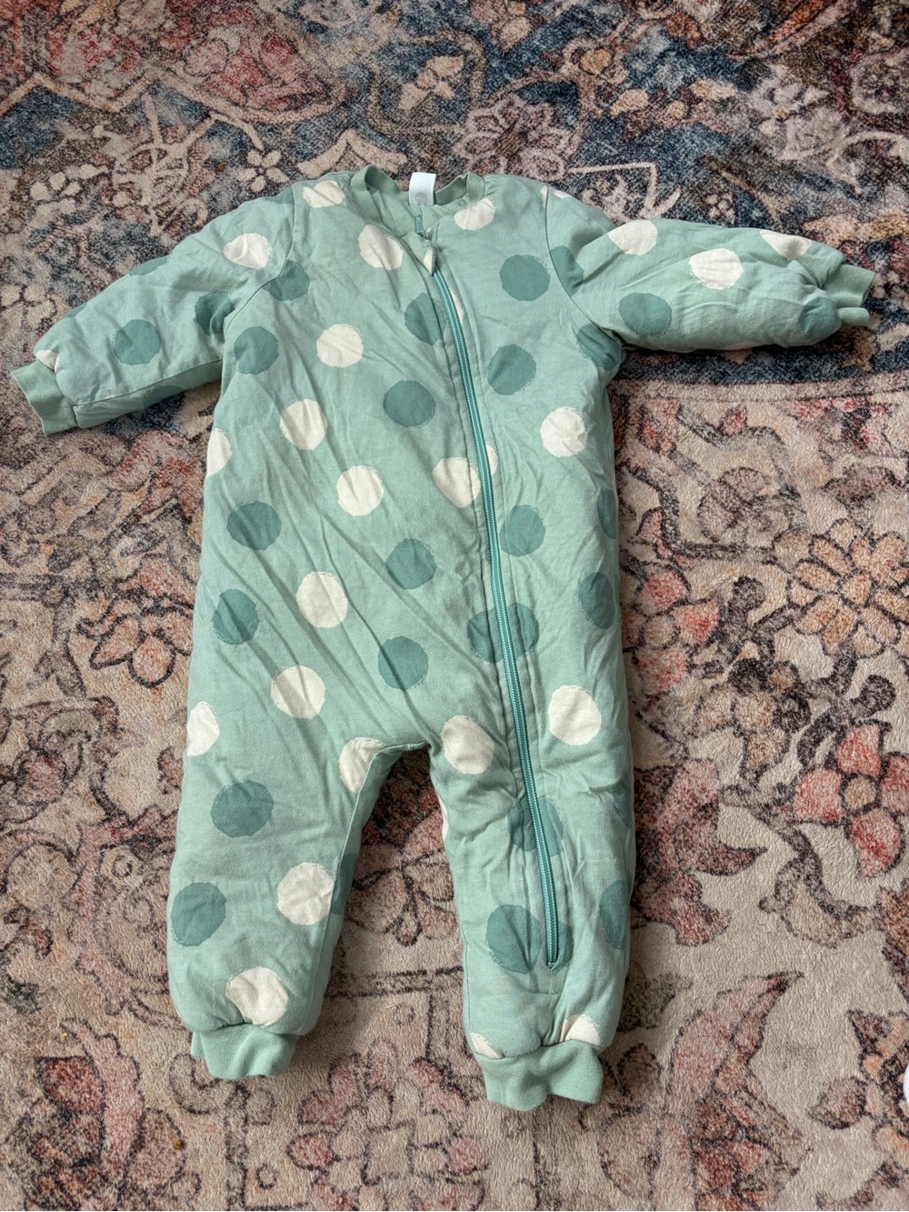 Mint Green Polka Dot Insulated (2.5 TOG) Kids Sleeper